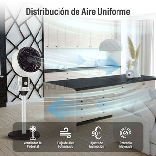Foto 6 | Magma Life Ventilador De Pedestal 45w, 3 Velocidades, Altura Ajustable, Circulación De Aire Potente, Oscilación 50°