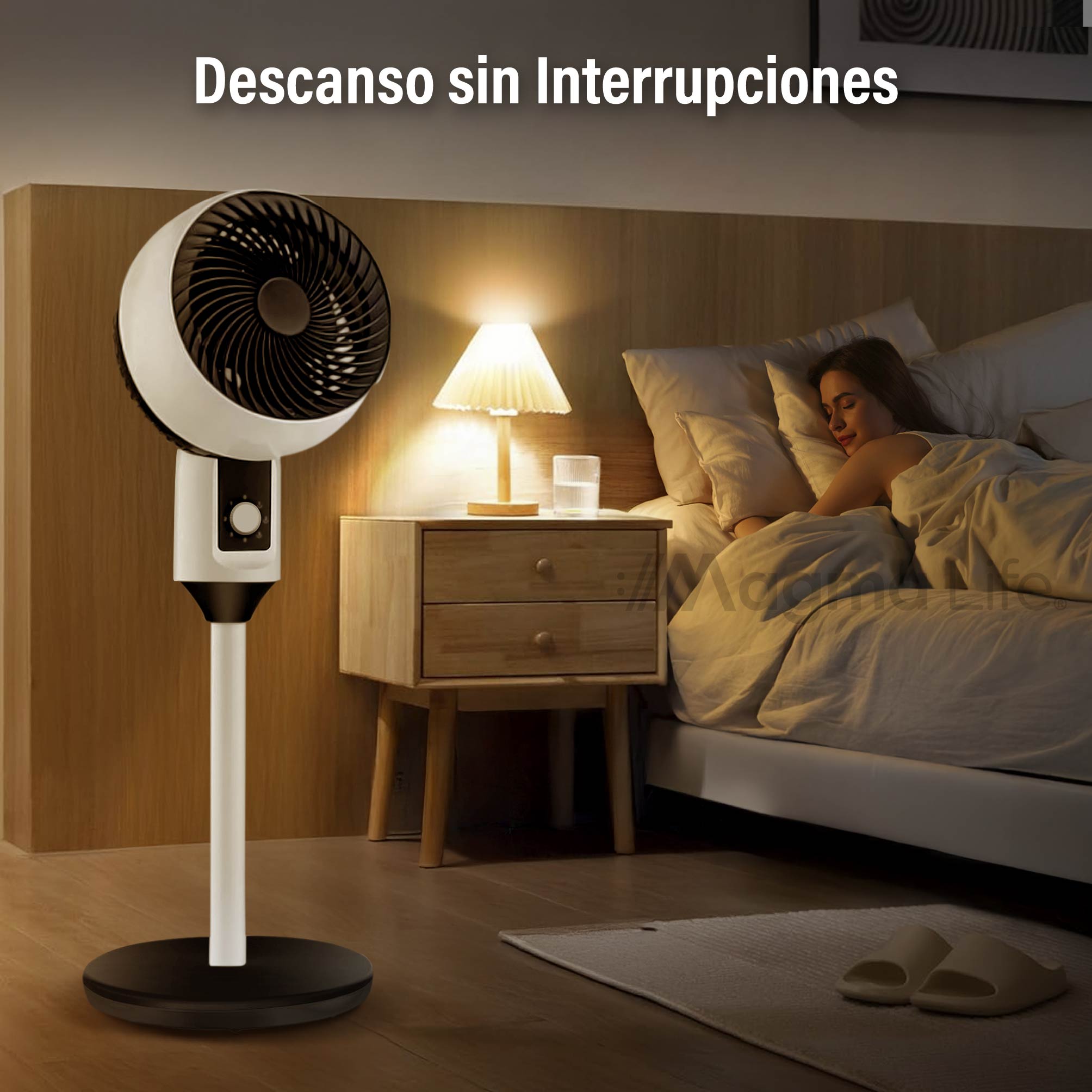 Foto 9 pulgar | Magma Life Ventilador De Pedestal 45w, 3 Velocidades, Altura Ajustable, Circulación De Aire Potente, Oscilación 50°