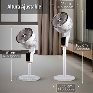 Foto 2 | Magma Life Ventilador De Pedestal 50w, Control Remoto, Pantalla Led, 3 Velocidades, Temporizador 12h, Difusor De