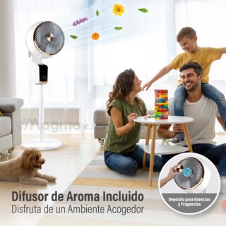 Foto 5 | Magma Life Ventilador De Pedestal 50w, Control Remoto, Pantalla Led, 3 Velocidades, Temporizador 12h, Difusor De
