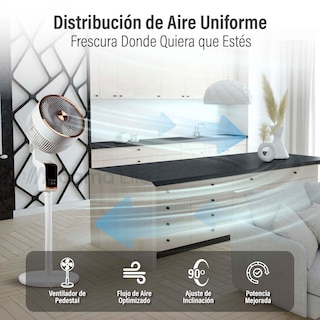 Foto 6 | Magma Life Ventilador De Pedestal 50w, Control Remoto, Pantalla Led, 3 Velocidades, Temporizador 12h, Difusor De