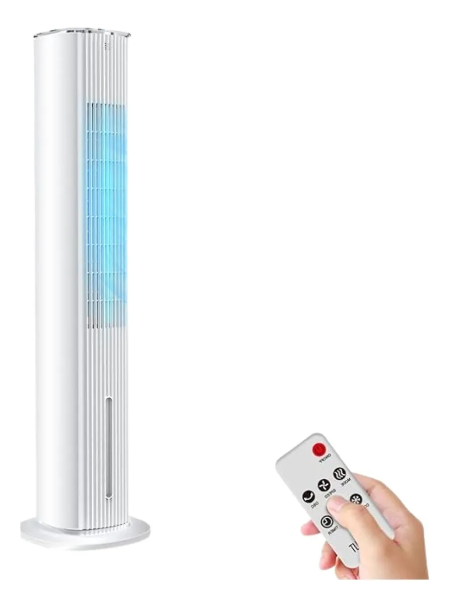 Foto 1 | Enfriador Ventilador Torre Portátil Veohaut Oscilación De60° Blanco 1.09m De Altura 6 Litros