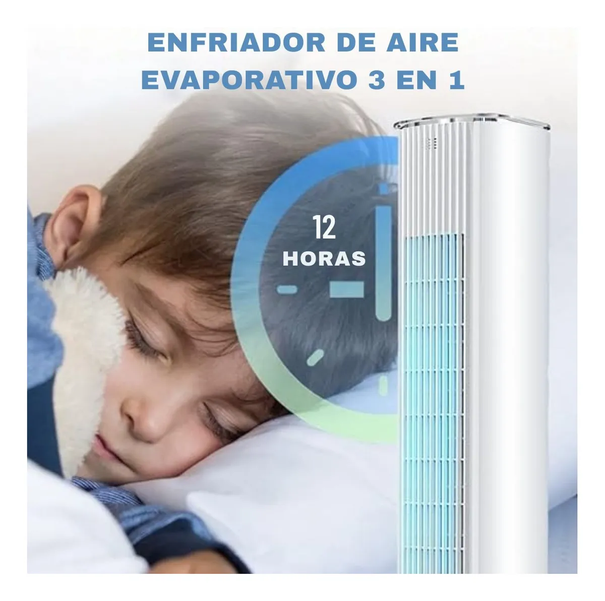 Foto 3 pulgar | Enfriador Ventilador Torre Portátil Veohaut Oscilación De60° Blanco 1.09m De Altura 6 Litros