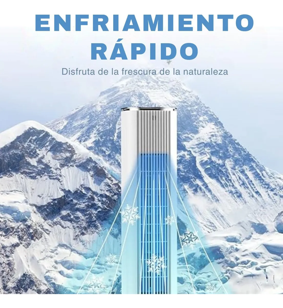 Foto 3 | Enfriador Ventilador Torre Portátil Veohaut Oscilación De60° Blanco 1.09m De Altura 6 Litros