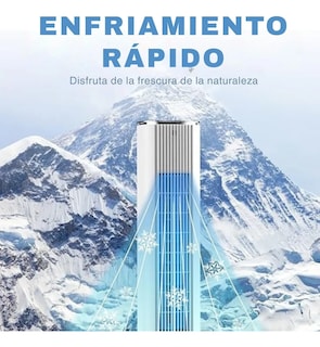 Foto 3 | Enfriador Ventilador Torre Portátil Veohaut Oscilación De60° Blanco 1.09m De Altura 6 Litros