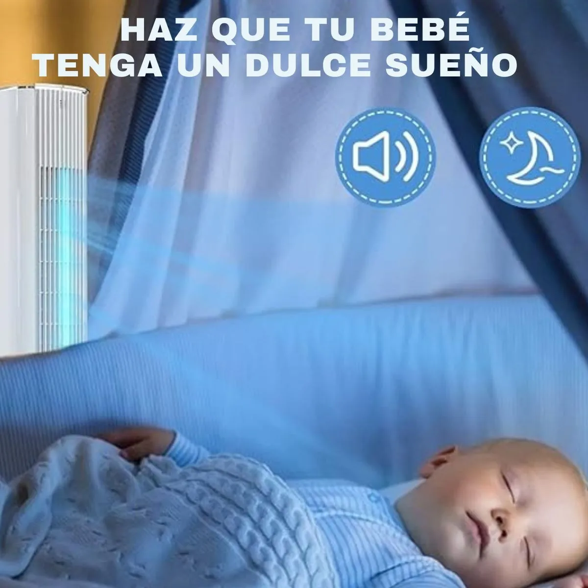 Foto 5 pulgar | Enfriador Ventilador Torre Portátil Veohaut Oscilación De60° Blanco 1.09m De Altura 6 Litros