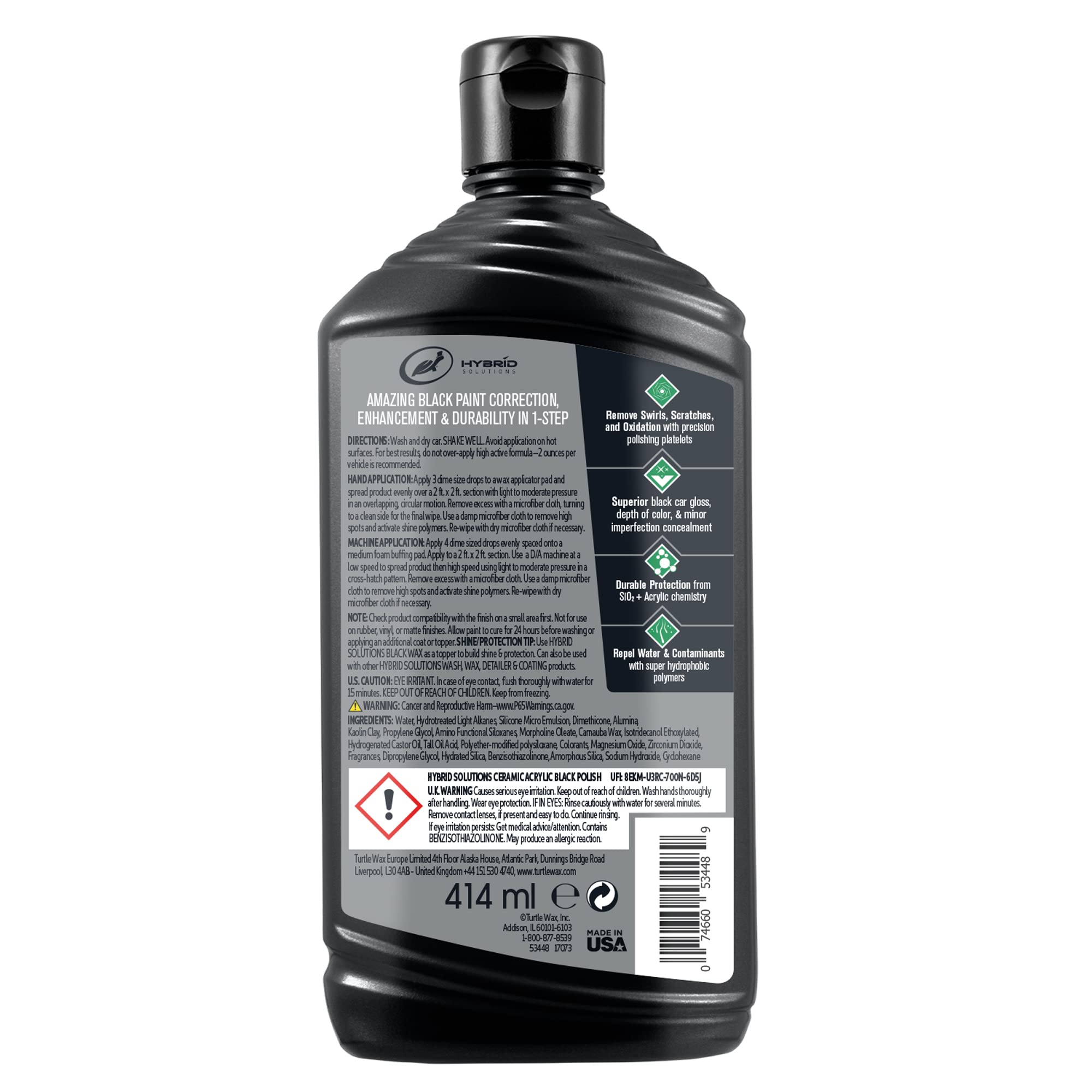 Foto 3 pulgar | Cera Y Abrillantador Para Automóviles Turtle Wax Hybrid Solutions 414 Ml - Venta Internacional.