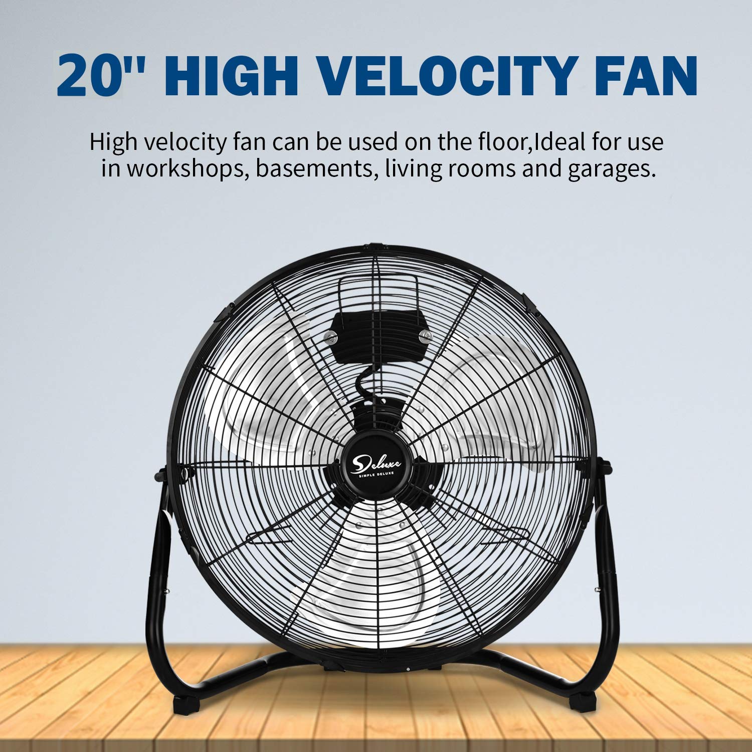 Foto 3 pulgar | Ventilador De Suelo Simple Deluxe, Metal De Alta Velocidad, 50 Cm, 3 Velocidades - Venta Internacional.