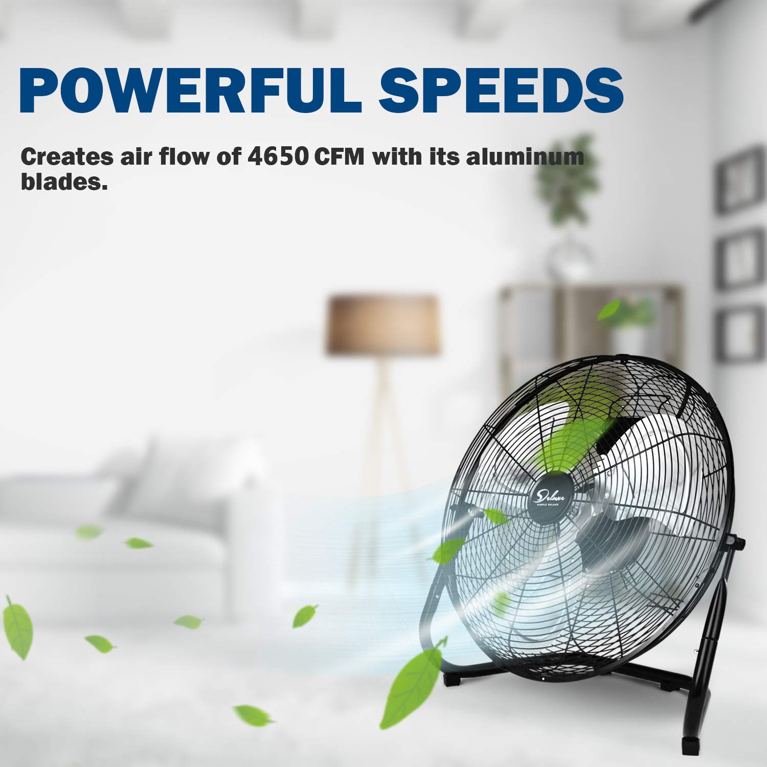 Foto 4 pulgar | Ventilador De Suelo Simple Deluxe, Metal De Alta Velocidad, 50 Cm, 3 Velocidades - Venta Internacional.