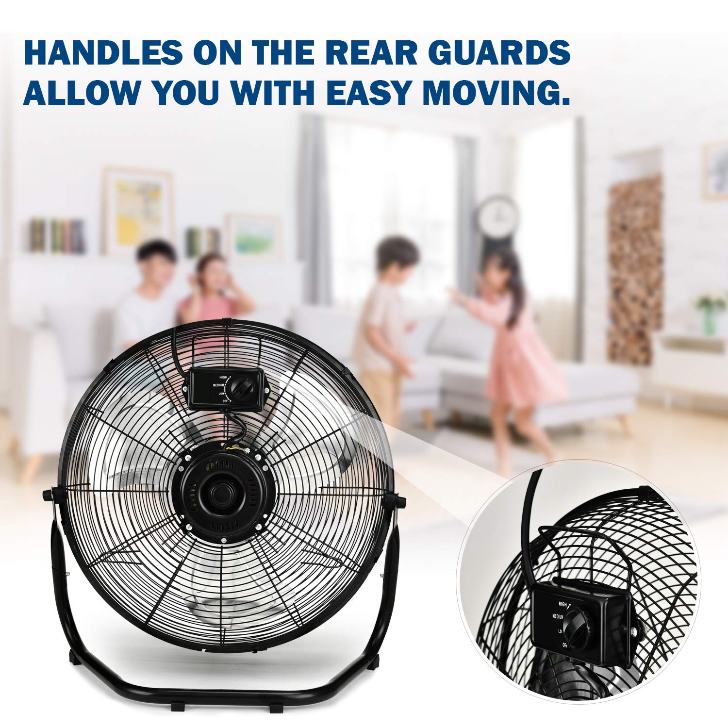 Foto 4 | Ventilador De Suelo Simple Deluxe, Metal De Alta Velocidad, 50 Cm, 3 Velocidades - Venta Internacional.