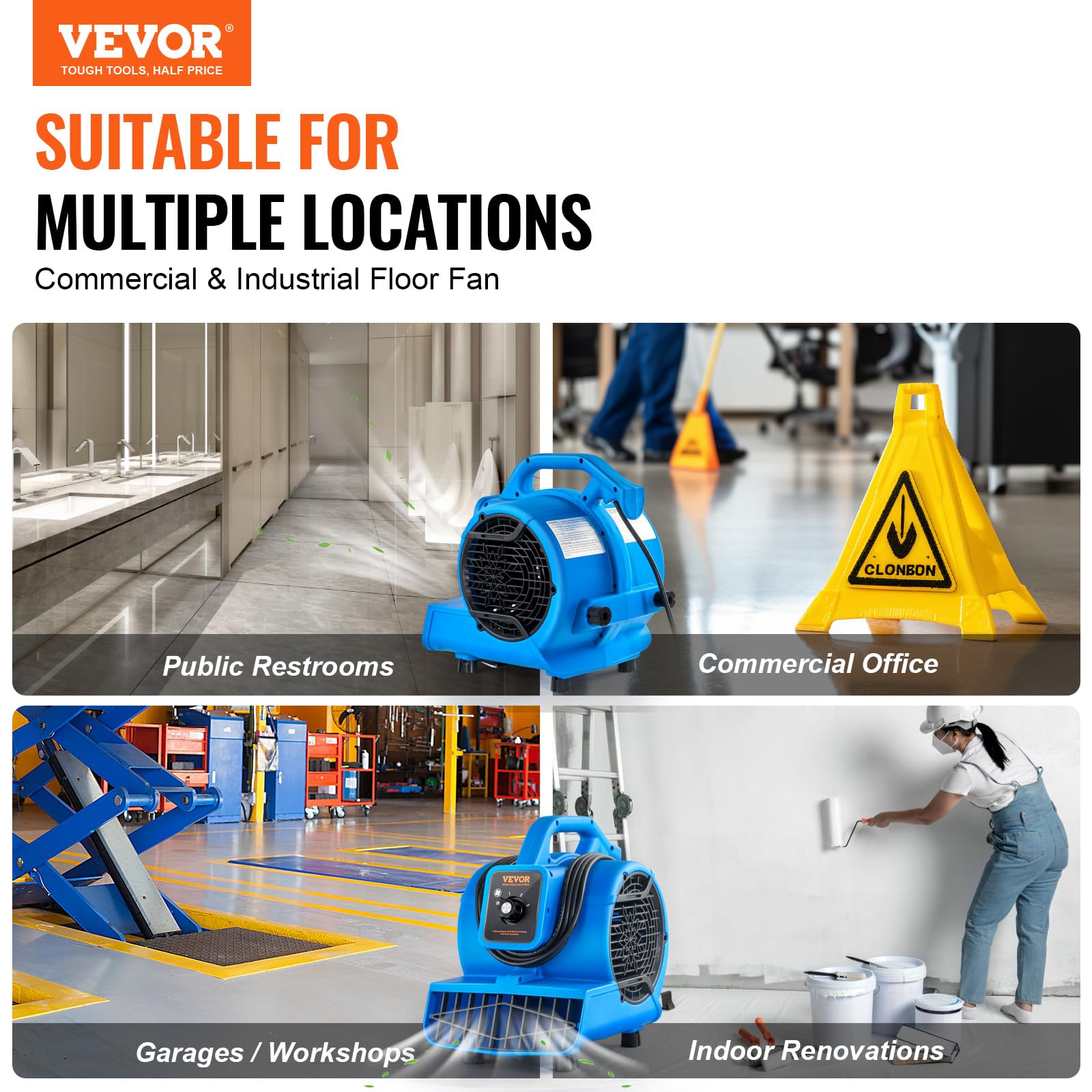 Foto 3 pulgar | Soplador De Suelo Vevor 1360 Rpm 600 M³/h, Generador De Aire Para Secado - Venta Internacional.