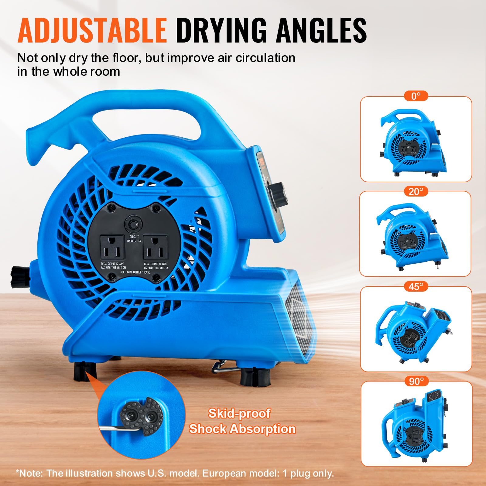 Foto 5 pulgar | Soplador De Suelo Vevor 1360 Rpm 600 M³/h, Generador De Aire Para Secado - Venta Internacional.