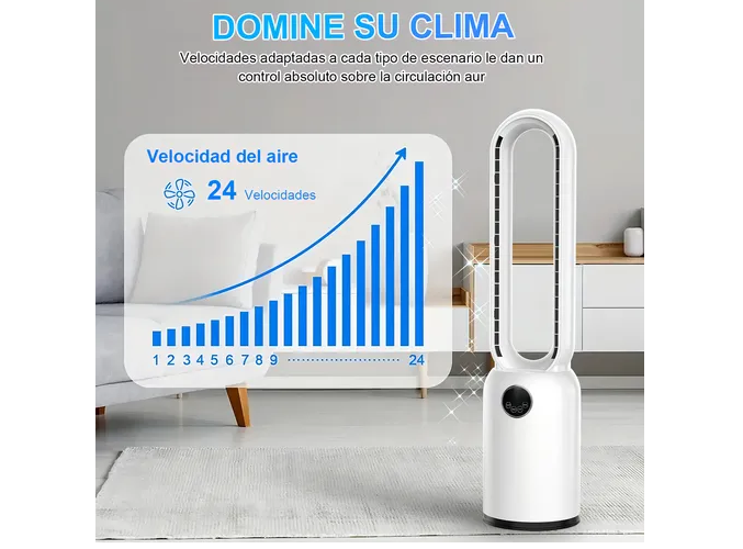 Foto 5 pulgar | Ventilador De Piso Xtellar Sin Aspas, Eléctrico, Elegante Y Potente, 50w