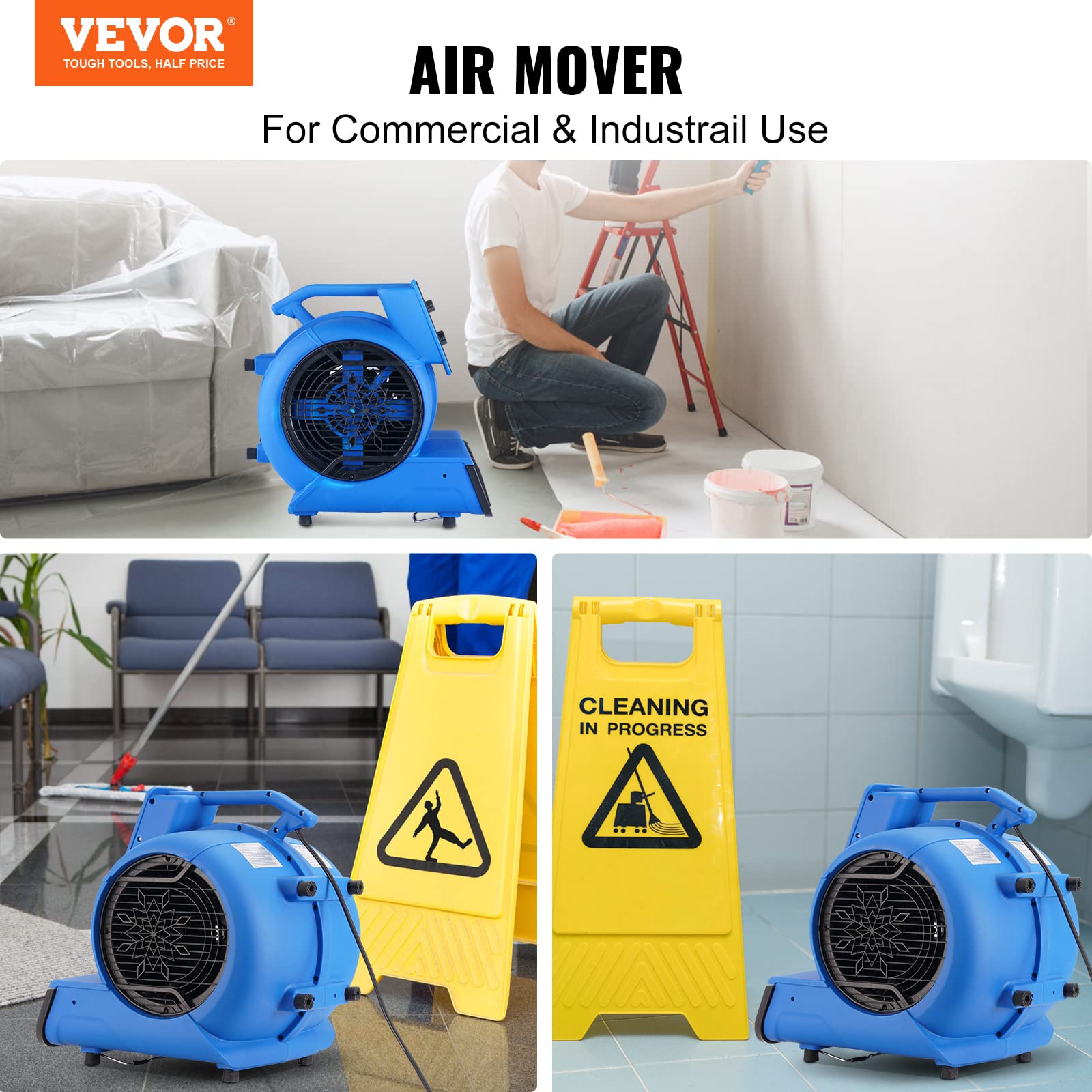 Foto 3 pulgar | Secador De Alfombras Air Mover Vevor 1/2 Hp 2600 Cfm Con Función De Temporizador - Venta Internacional.
