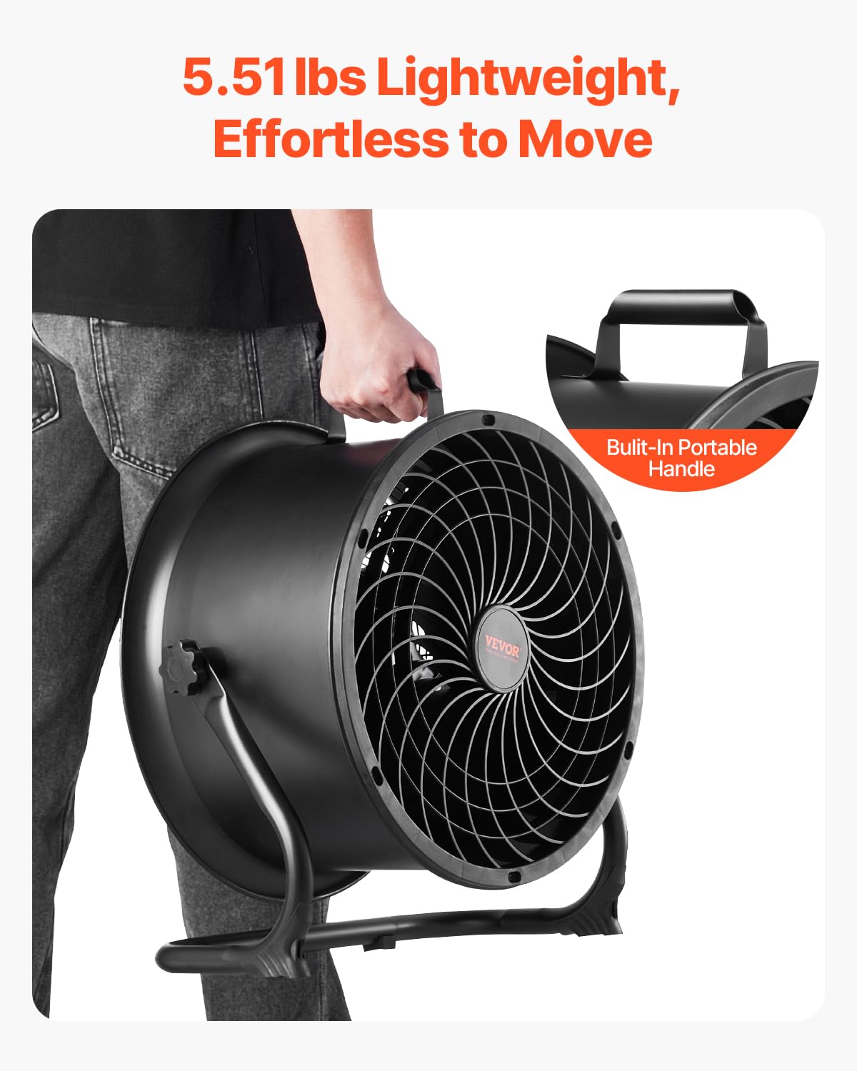 Foto 6 | Ventilador Circulador De Aire De Tambor Vevor De Alta Velocidad 35 W 2520 M³/h 36 Cm - Venta Internacional.