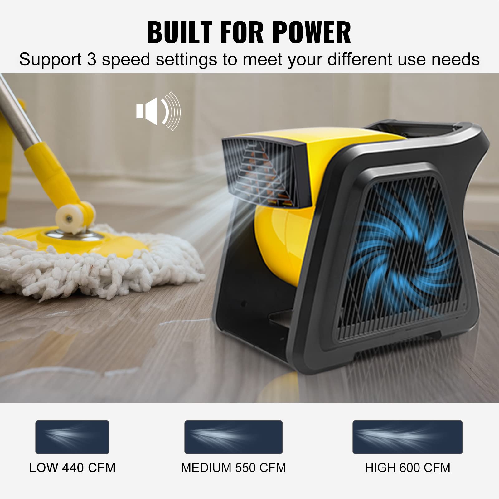 Foto 4 pulgar | Ventilador Utilitario Giratorio Vevor, 600 Cfm, 115 V/60 Hz - Venta Internacional.
