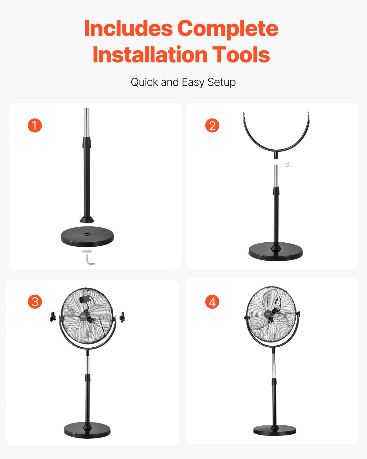 Foto 7 pulgar | Ventilador De Pedestal Vevor Industrial De 18 Pulgadas Con Altura Ajustable - Venta Internacional.
