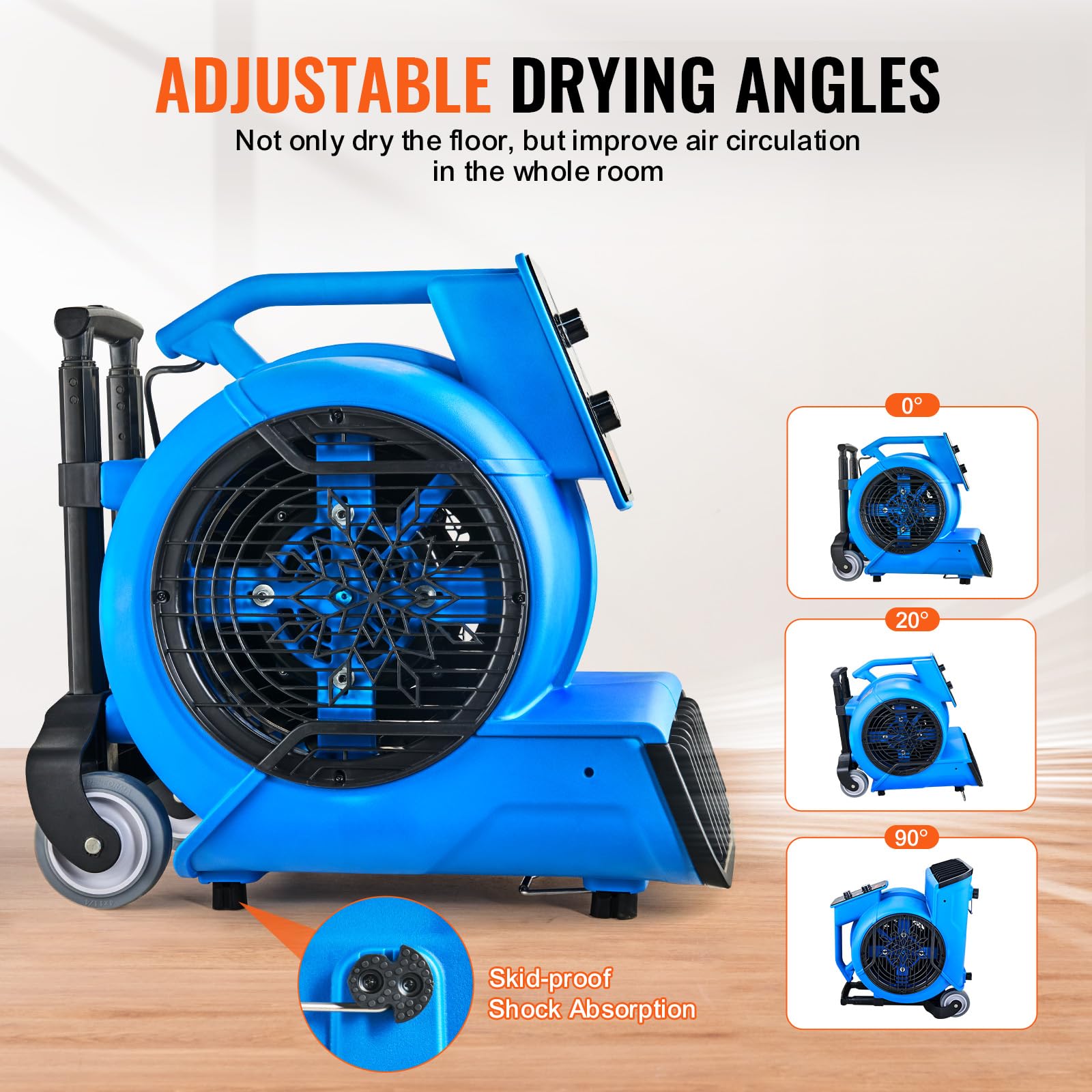 Foto 4 | Ventilador De Piso Vevor 1560 Rpm 4000 Cfm Con Temporizador De 3 Velocidades - Venta Internacional.