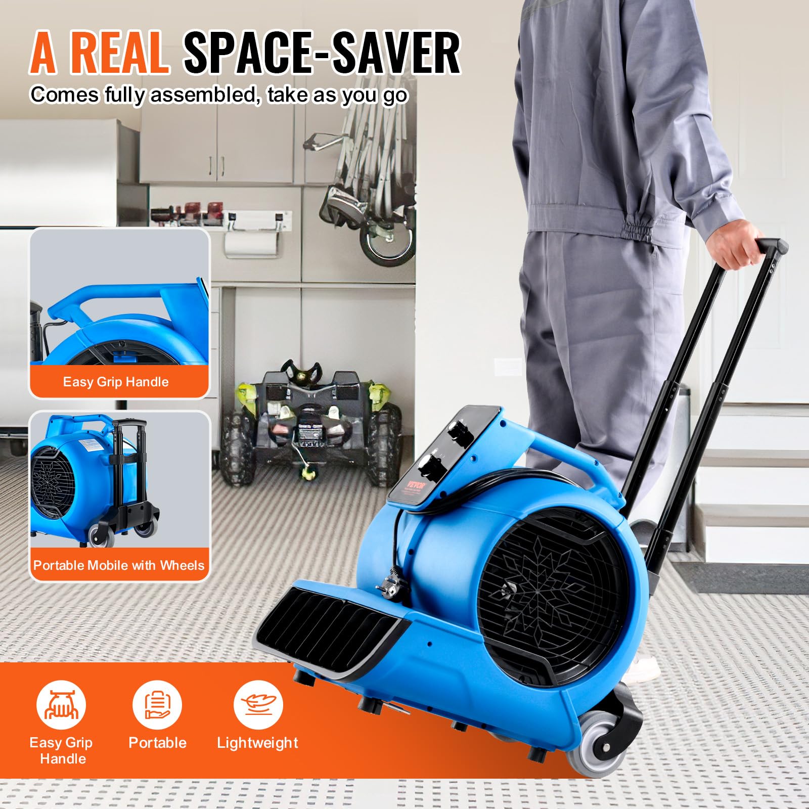 Foto 7 pulgar | Ventilador De Piso Vevor 1560 Rpm 4000 Cfm Con Temporizador De 3 Velocidades - Venta Internacional.