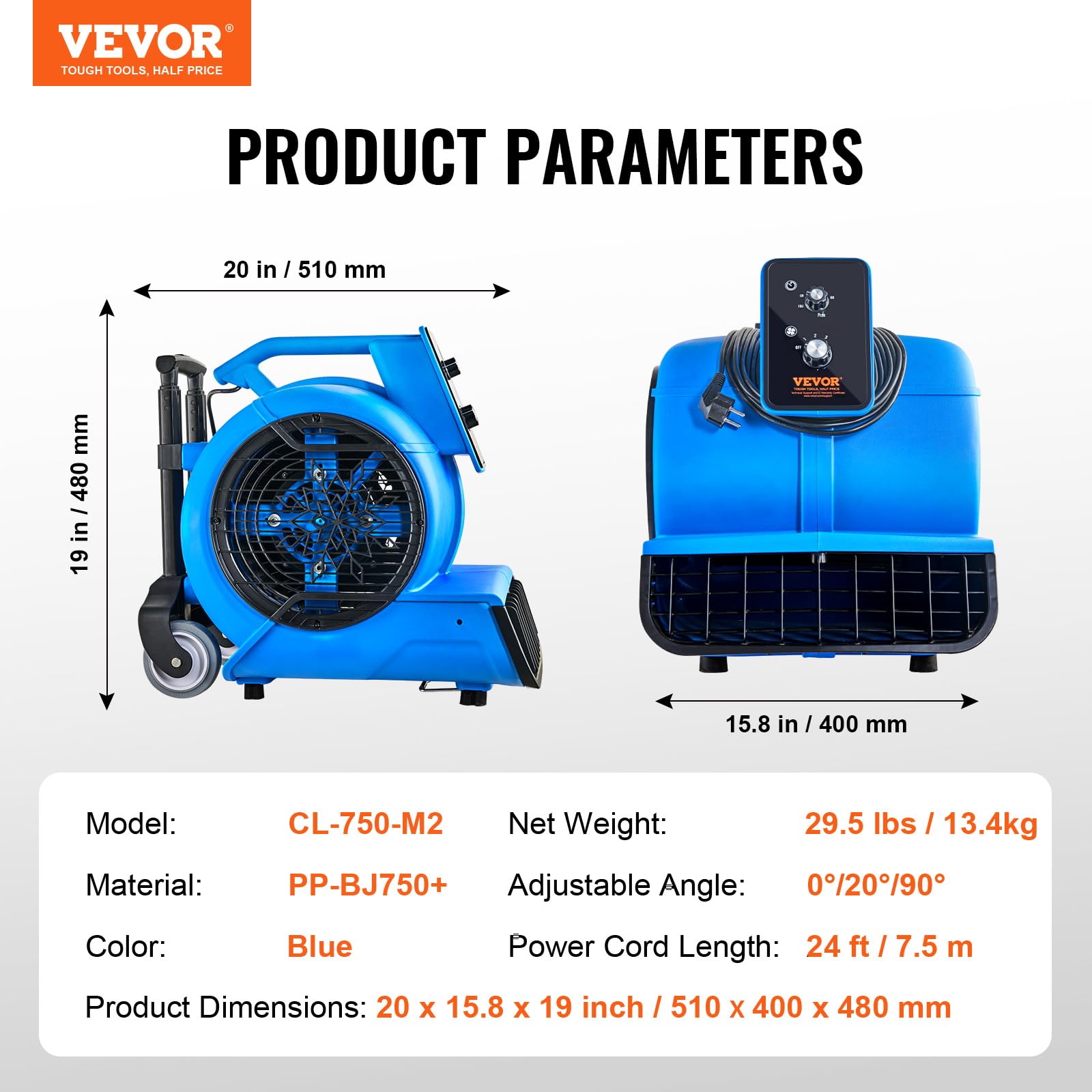 Foto 8 pulgar | Ventilador De Piso Vevor 1560 Rpm 4000 Cfm Con Temporizador De 3 Velocidades - Venta Internacional.