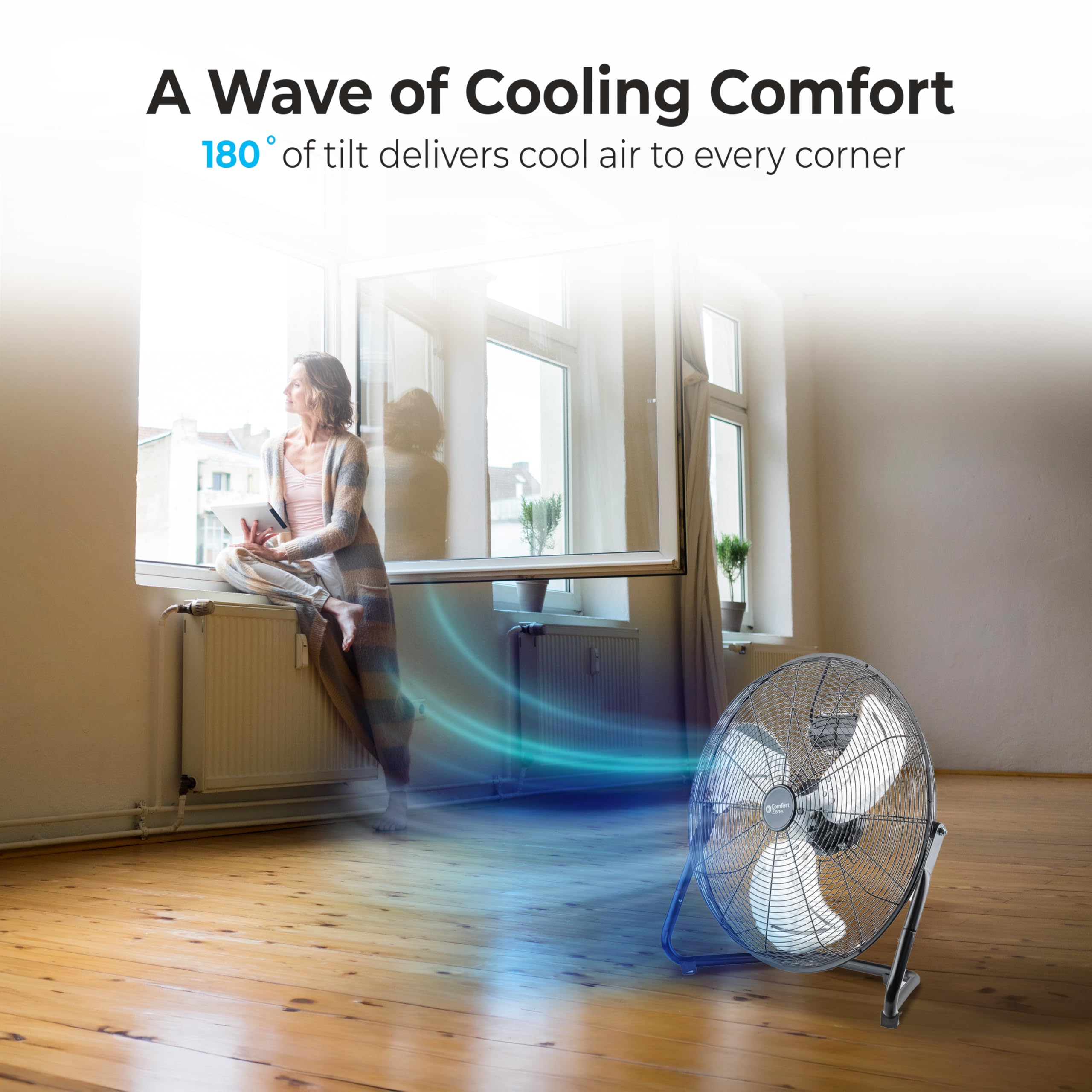 Foto 5 pulgar | Ventilador De Suelo Comfort Zone De Alta Velocidad  50 Cm  3 Velocidades - Venta Internacional.
