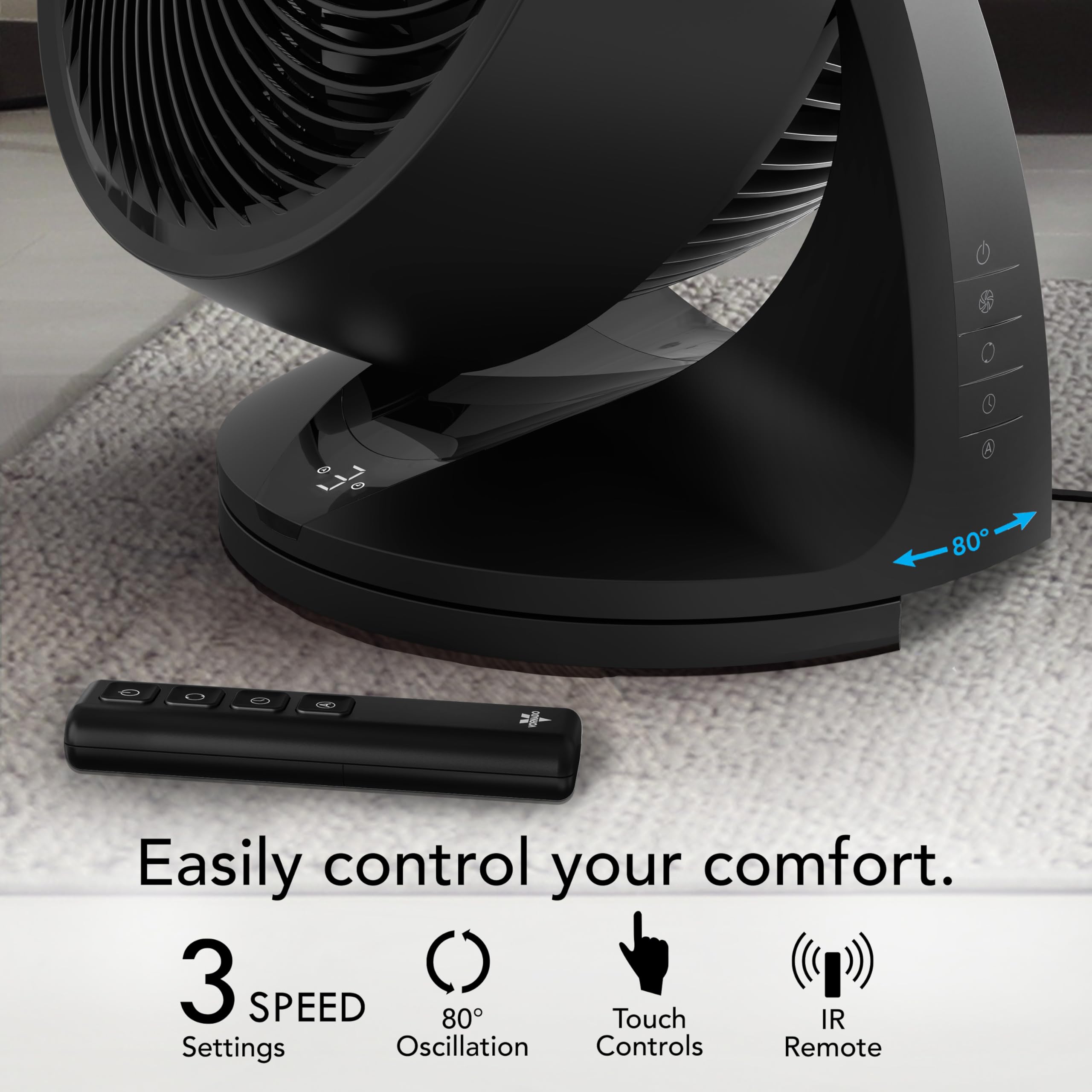 Foto 5 pulgar | Circulador Fan Vornado 753 Osc Para Toda La Habitación Con Mando A Distancia  Color Negro - Venta Internacional.