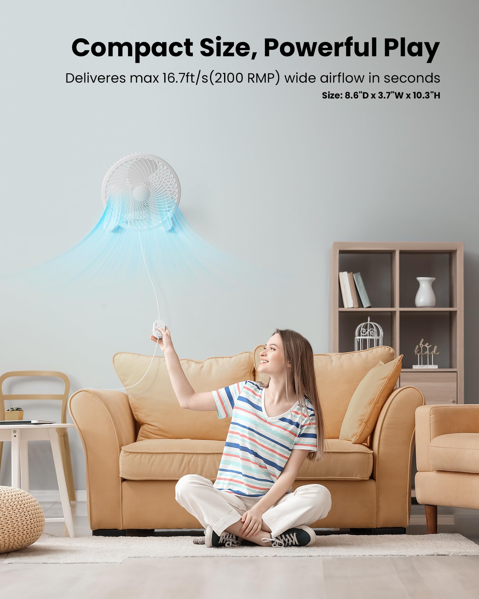 Foto 3 pulgar | Ventilador De Pared Koonie De 8 Pulgadas Con Temporizador De 3 Velocidades  Color Blanco - Venta Internacional.
