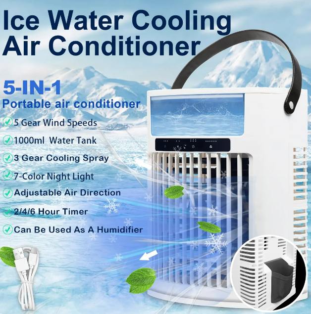 Foto 4 pulgar | Xtellar Ventilador Portátil Usb Recargable  Liviano Y Compacto  Con Función De Humidificación E Iluminación Led