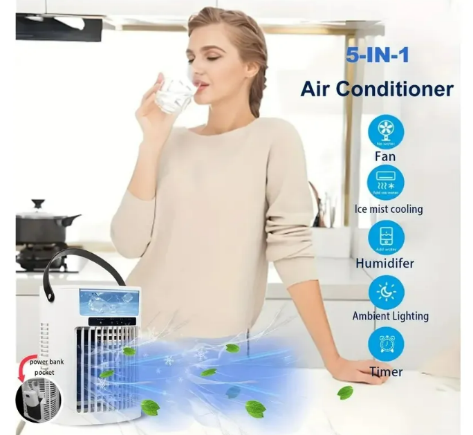 Foto 5 pulgar | Xtellar Ventilador Portátil Usb Recargable  Liviano Y Compacto  Con Función De Humidificación E Iluminación Led