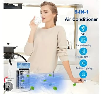 Foto 4 | Xtellar Ventilador Portátil Usb Recargable Liviano Y Compacto Con Función De Humidificación E Iluminación Led