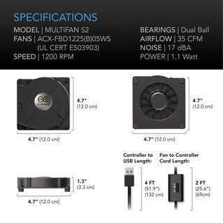 Foto 6 | Ventilador Ac Infinity Multifan S2 120 Mm Usb Con Control De Velocidad - Venta Internacional.