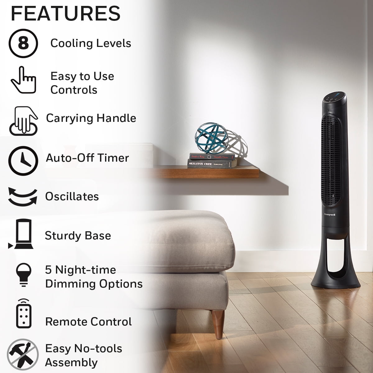 Foto 5 pulgar | Honeywell Home Ventilador De Torre Quietset 8 HYF290B 1m