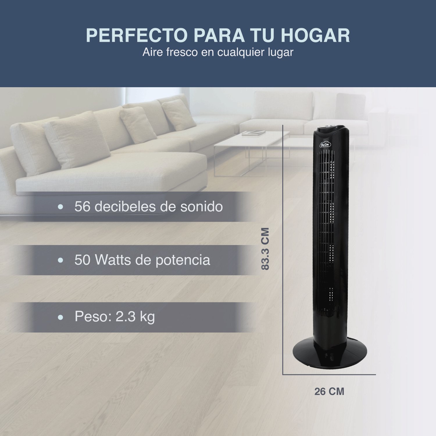 Foto 4 pulgar | Ventilador de Torre Sky Care ADT01-33 Giratorio con Control Remoto