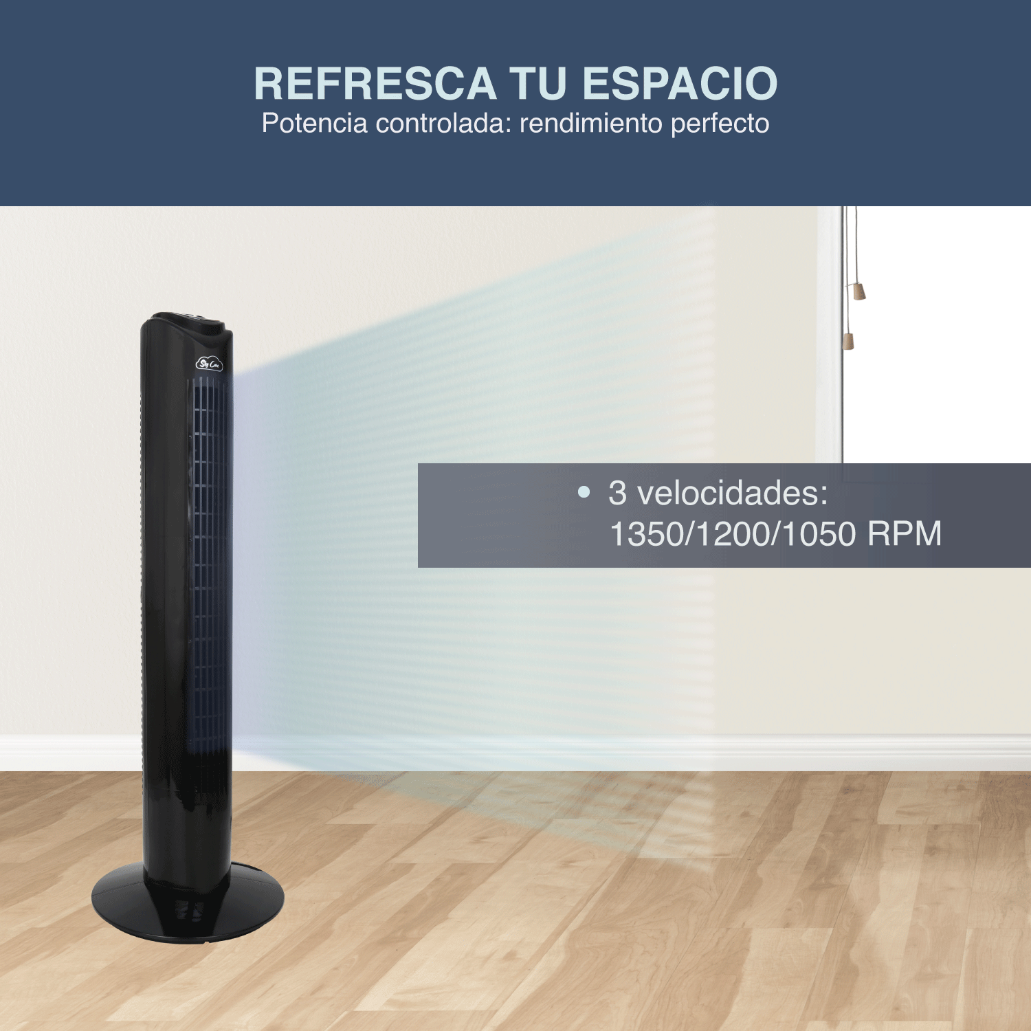 Foto 5 pulgar | Ventilador de Torre Sky Care ADT01-33 Giratorio con Control Remoto