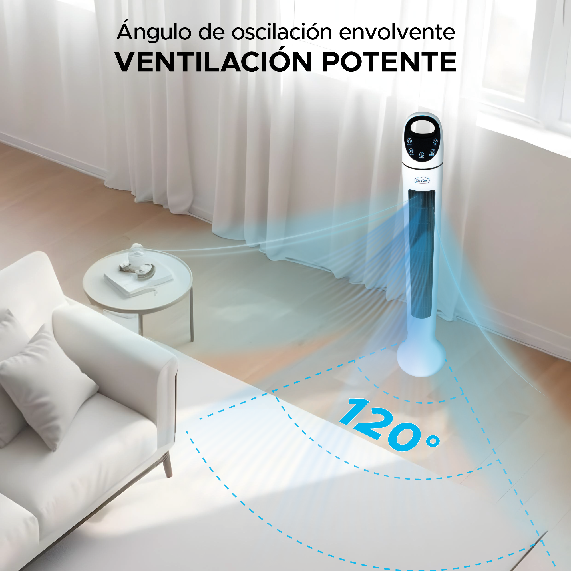 Foto 6 pulgar | Ventilador de Torre Sky Care Adt01 con Control Remoto