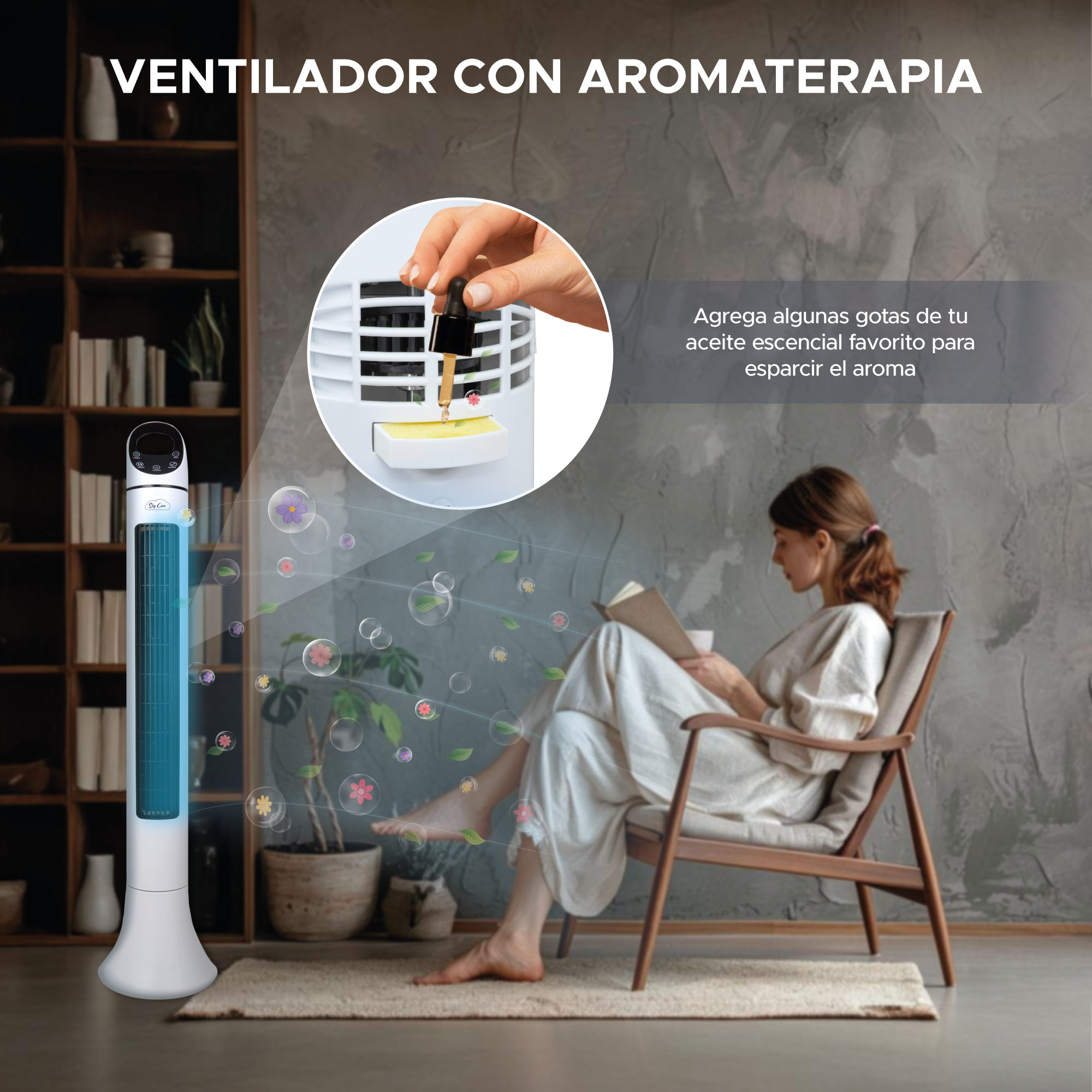 Foto 7 | Ventilador de Torre Sky Care Adt01 con Control Remoto