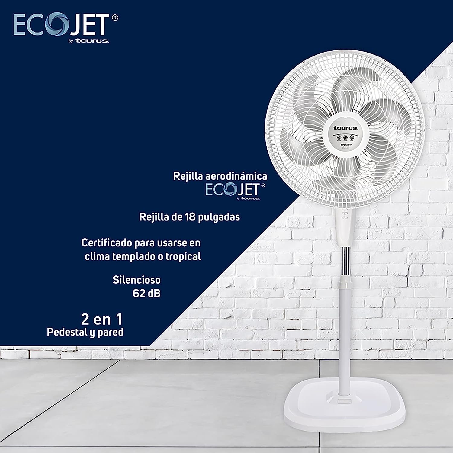 Foto 4 pulgar | Ventilador de Pedestal Taurus Sputnik 18 Pulgadas 3 Velocidades