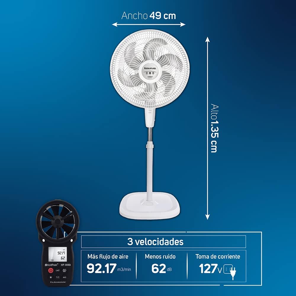 Foto 6 pulgar | Ventilador de Pedestal Taurus Sputnik 18 Pulgadas 3 Velocidades