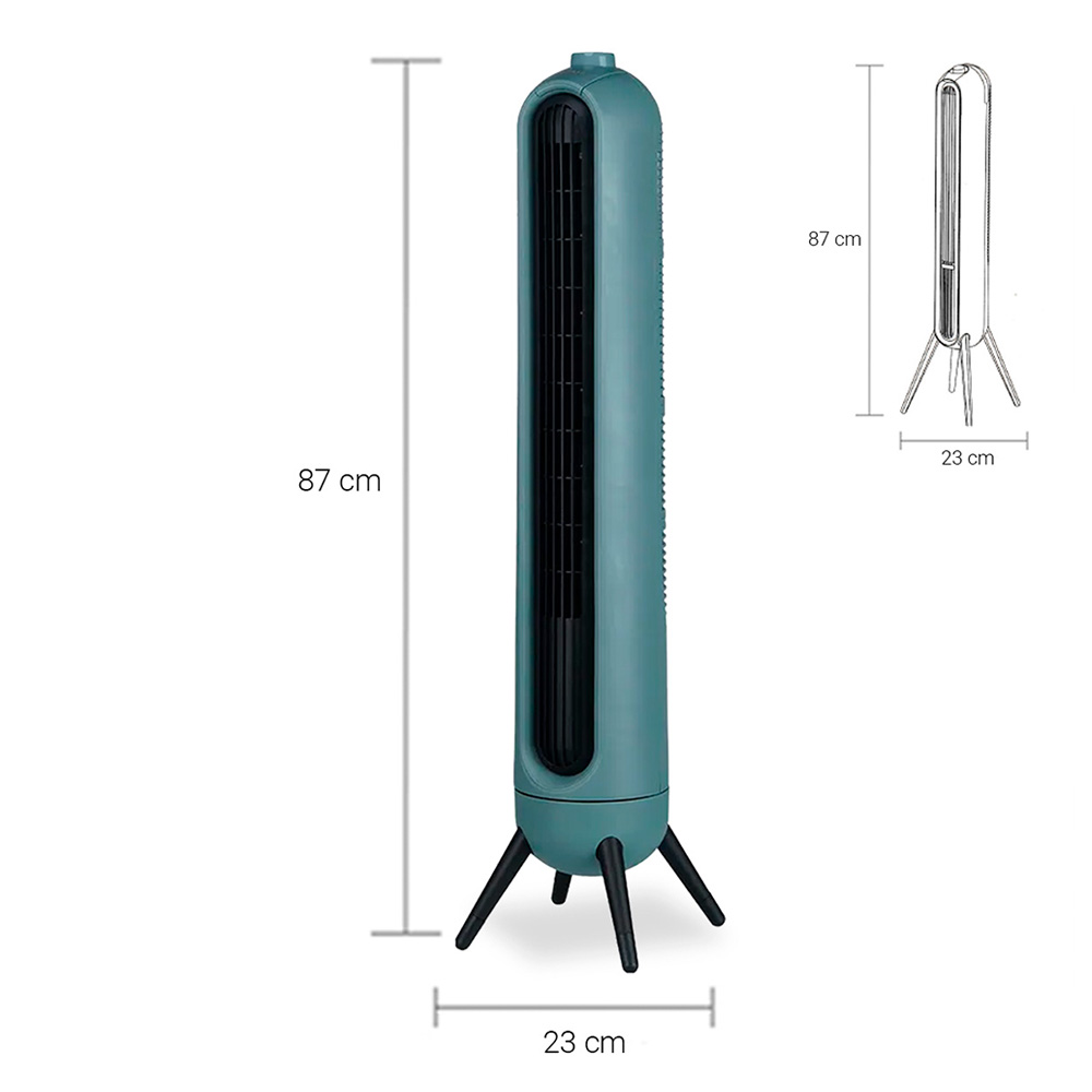 Foto 6 pulgar | Ventilador De Torre Giratorio Silencioso Con Velocidades Verde