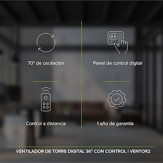 Foto 6 | Ventilador de Torre Avera Digital de 36"