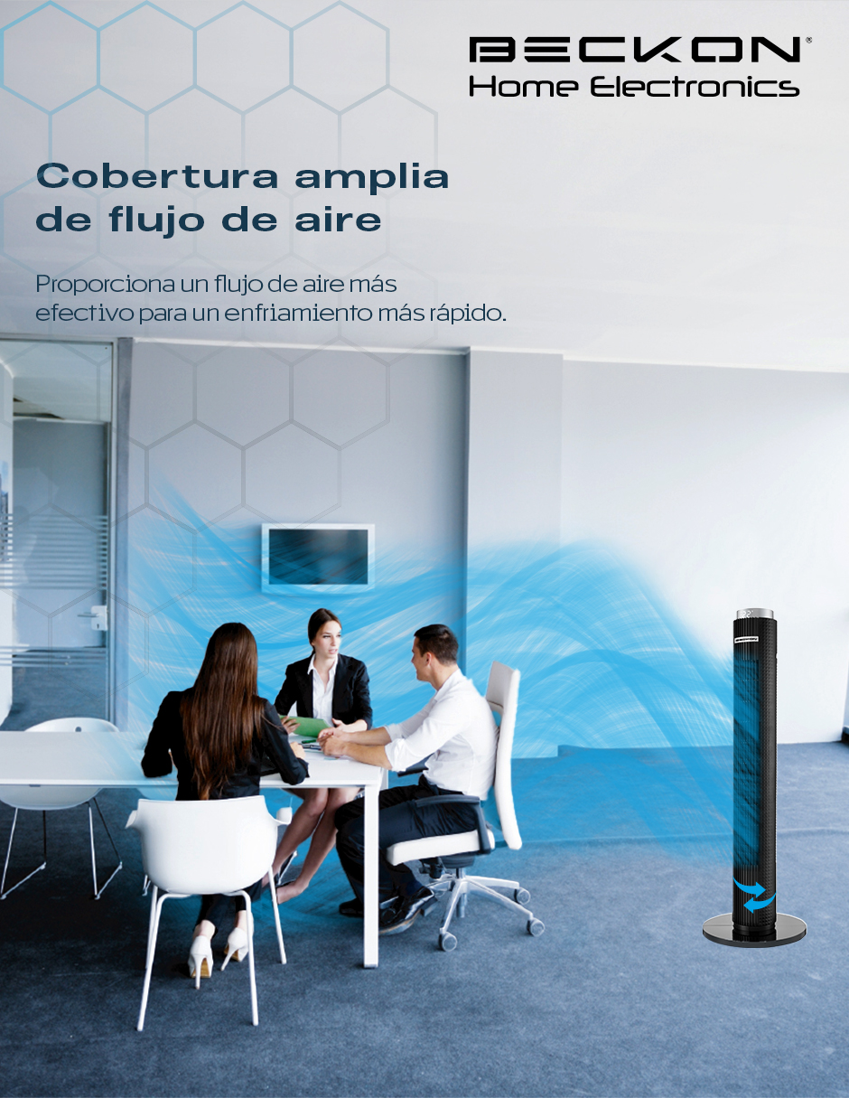 Foto 7 | Ventilador de Torre Beckon Negro con Control Remoto