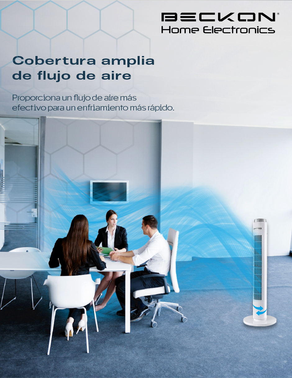 Foto 8 pulgar | Ventilador de Torre Beckon Blanco con Control Remoto