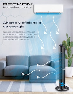 Foto 6 | Ventilador de Torre Turbo Power Beckon 6 Velocidades + Control Remoto