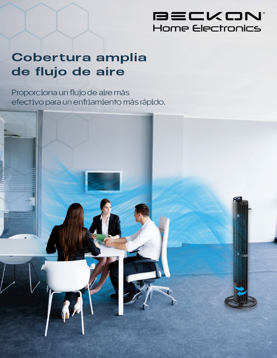 Foto 7 | Ventilador de Torre Turbo Power Beckon 6 Velocidades + Control Remoto