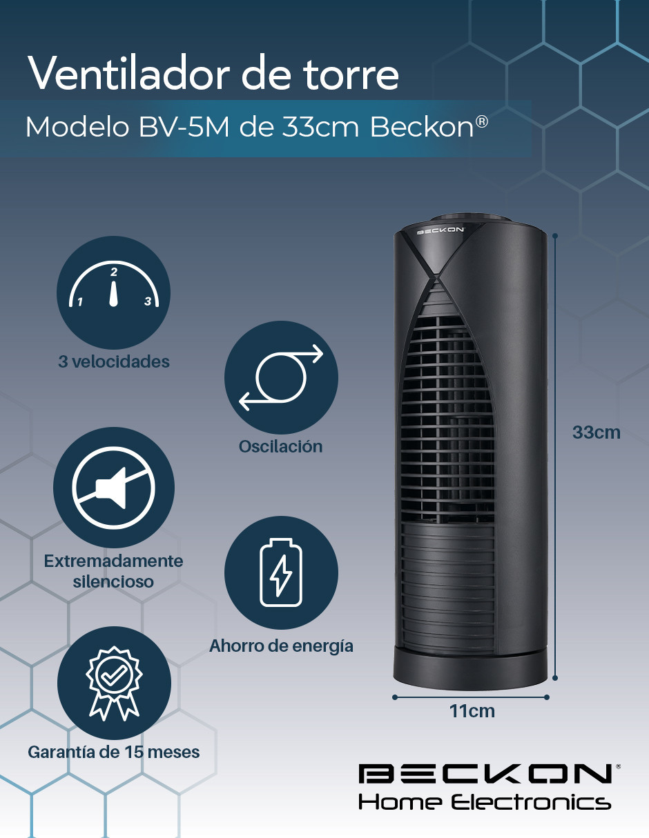 Foto 3 pulgar | Ventilador de Torre Beckon de 3 Velocidades