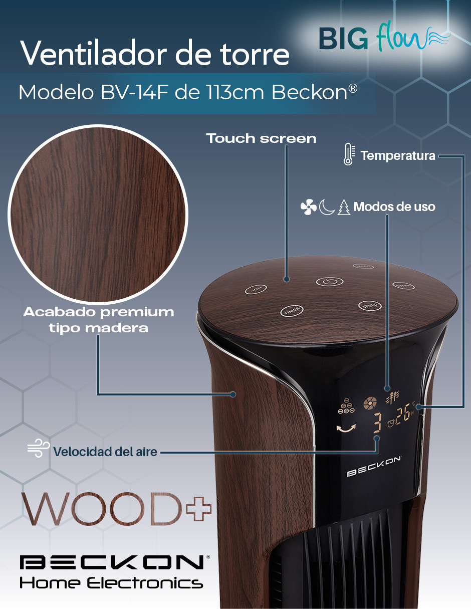 Foto 3 pulgar | Ventilador de Torre Beckon Grande Big Flow con Ionizador