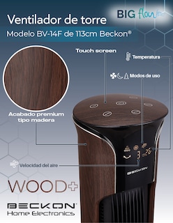 Foto 2 | Ventilador de Torre Beckon Grande Big Flow con Ionizador