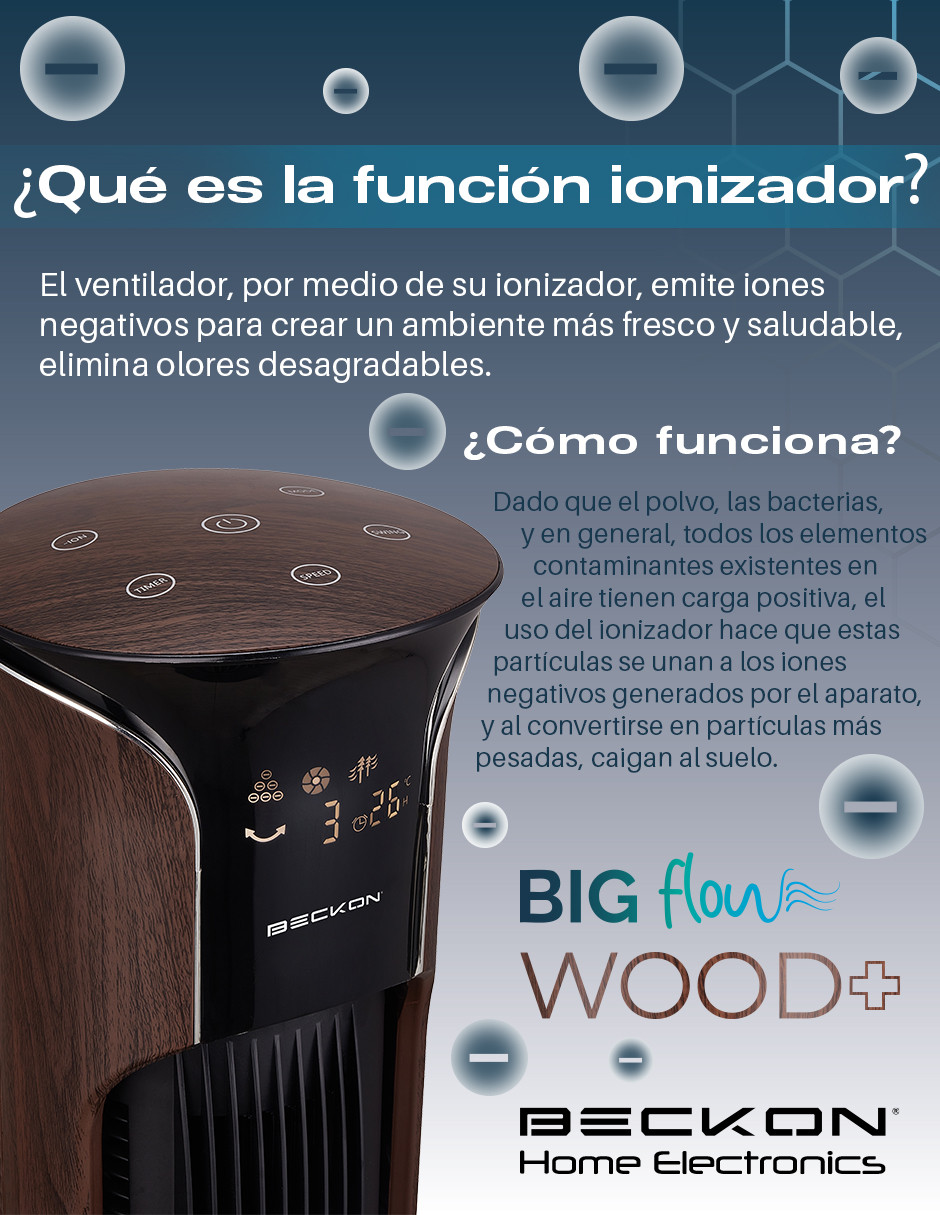 Foto 7 pulgar | Ventilador de Torre Beckon Grande Big Flow con Ionizador