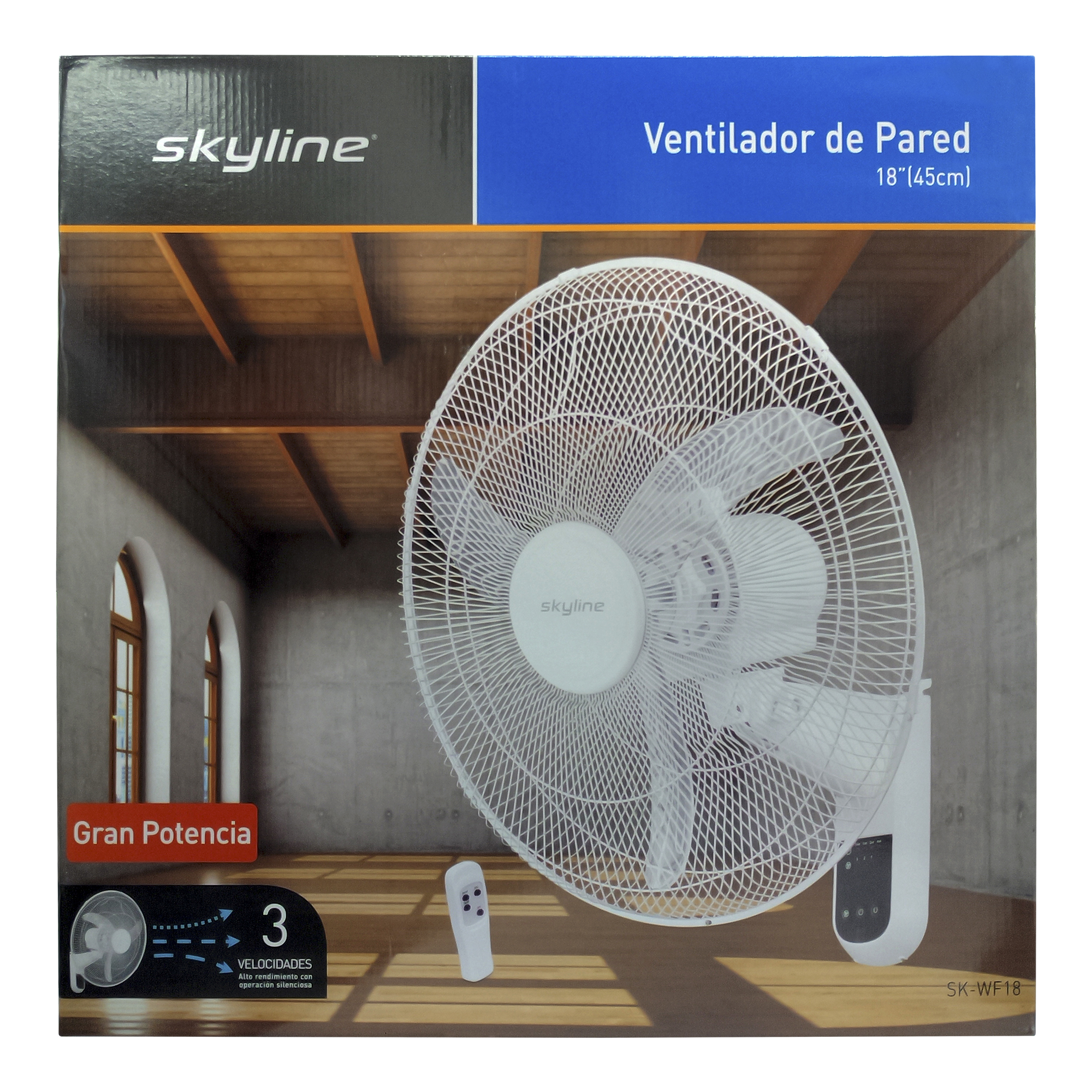 Foto 4 pulgar | Ventilador de Pared Skyline de 18 de Gran Potencia 80w