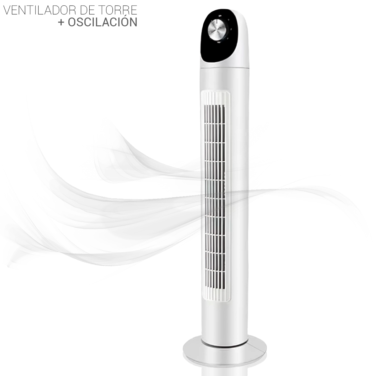 Foto 4 pulgar | Ventilador de Torre Oscilante Silencioso con Panel - Blanco